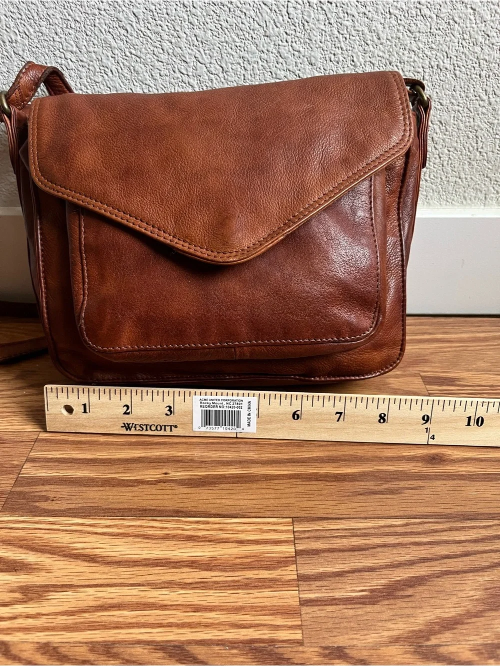 Vintage Genuine Leather Crossbody Saddle Bag Brown  -SOFT leather